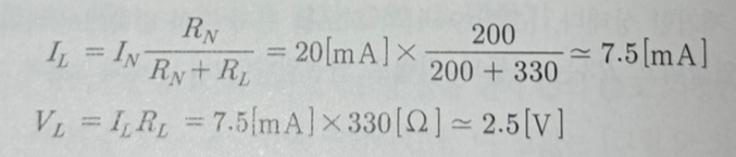 노턴 등가회로 부하저항 전류, 전압 구하기