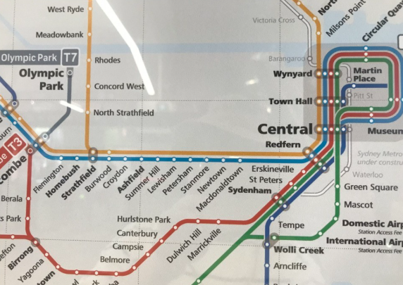 시드니 스트라스필드역&amp;#44; 노선도
