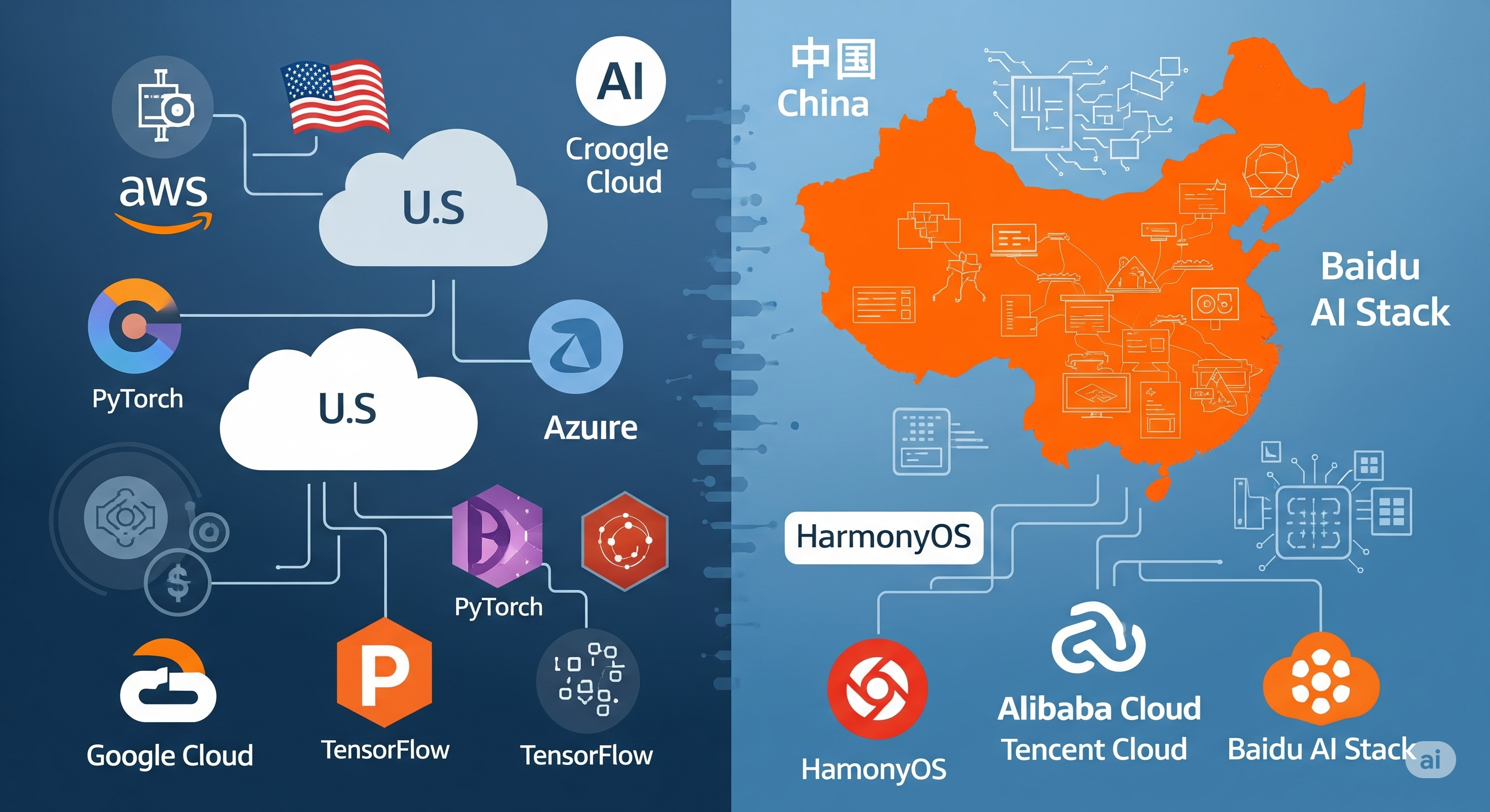 "클라우드와 소프트웨어: 인프라 분리와 글로벌 격차"에 대한 이미지입니다.