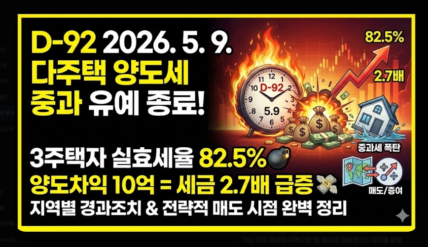 다주택 양도세 중과 폐지 [매도 시점 전략] 2026년 바뀐 세율 및 증여 vs 매도 비교