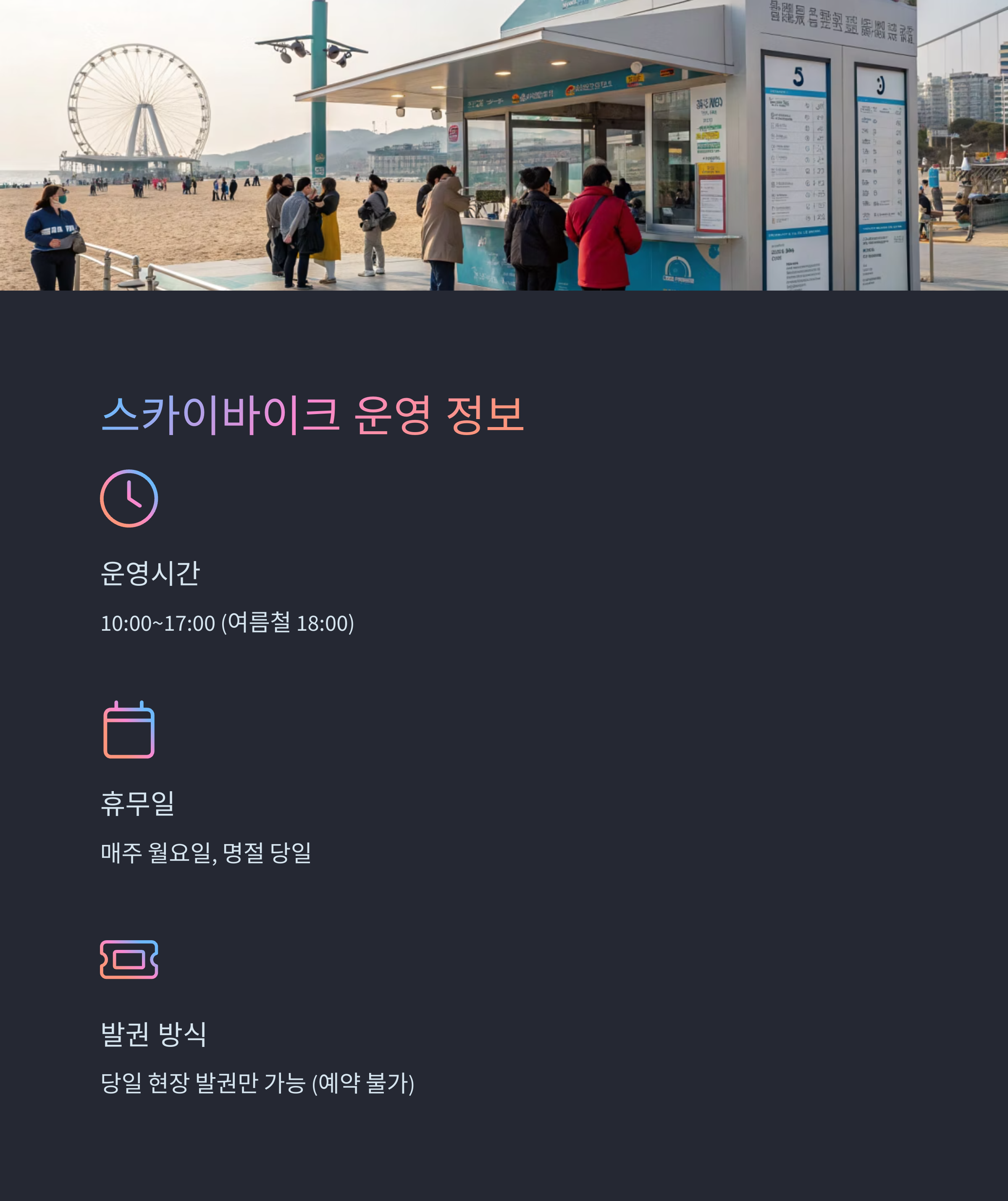 스카이바이크 운영정보