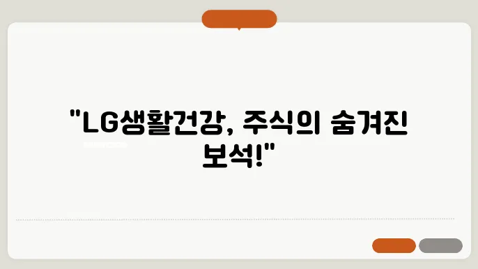 LG생활건강의 재무적 성과