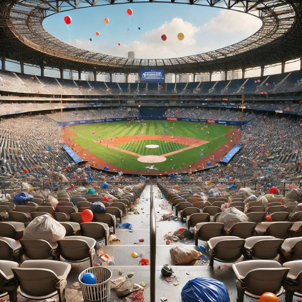 잠실야구장 쓰레기풍선