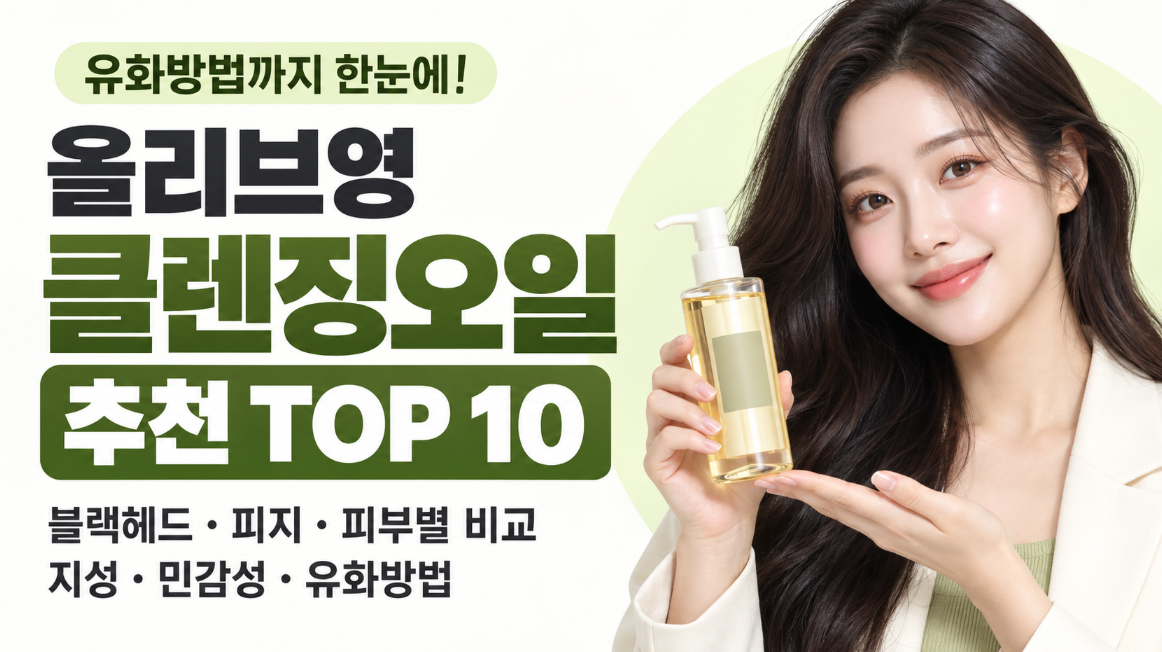 올리브영 클렌징오일 추천 TOP 10｜블랙헤드&middot;피지&middot;지성&middot;민감성 피부별 비교&middot;유화방법