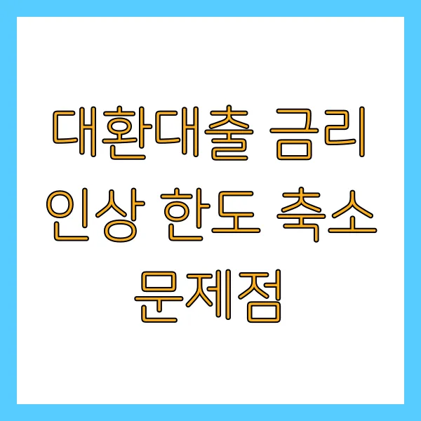 대환대출 금리 인상 한도 축소 문제점