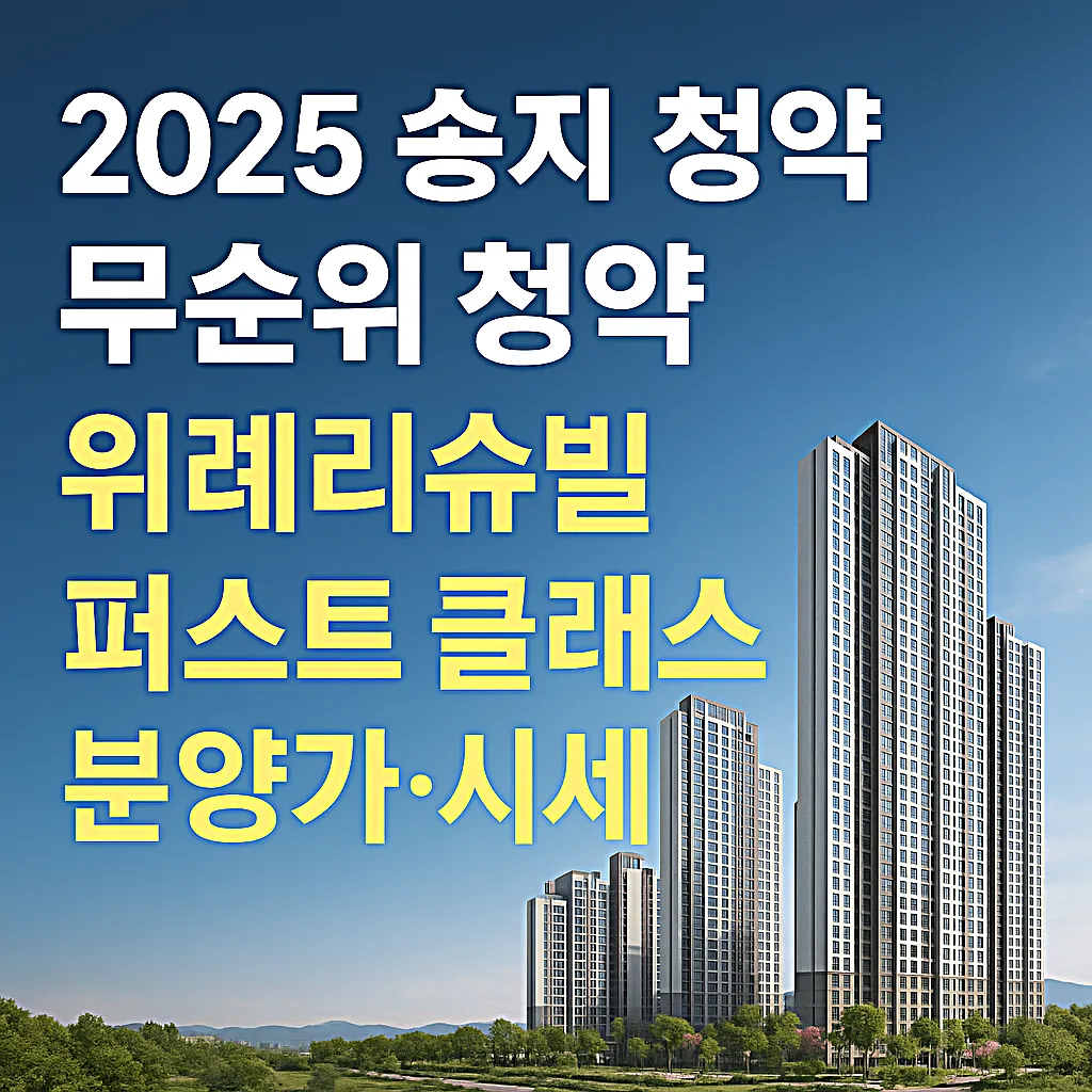 2025 송파 위례 무순위 청약&amp;#44; 위례리슈빌 퍼스트 클래스 분양가&middot;시세