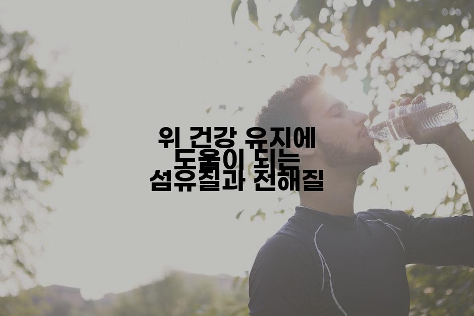 위 건강 유지에 도움이 되는 섬유질과 전해질