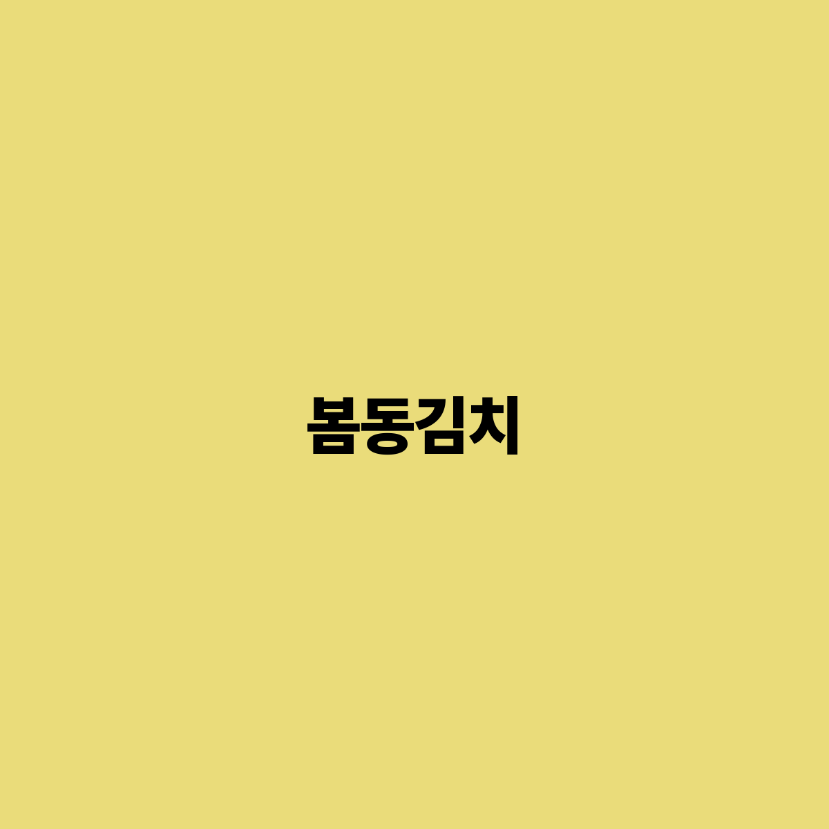 봄동김치 봄의 맛을 담은 건강식으로의 초대