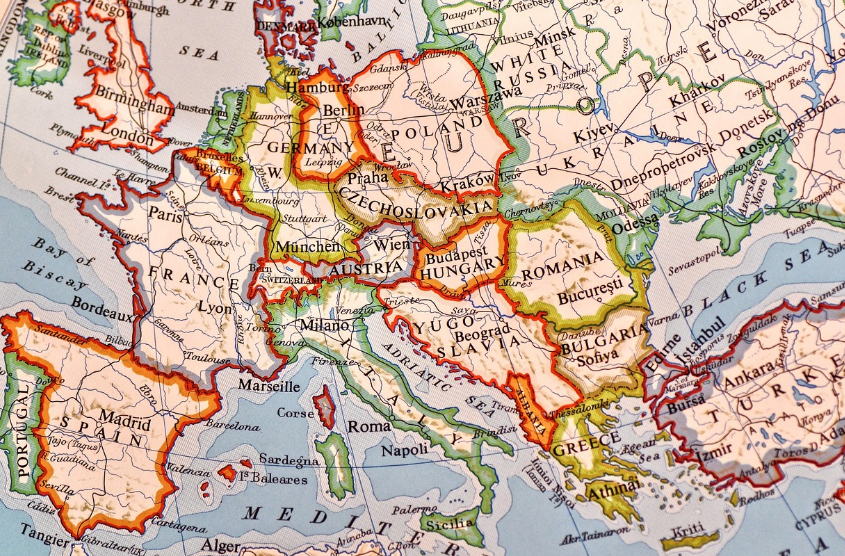 유럽 지도 사진