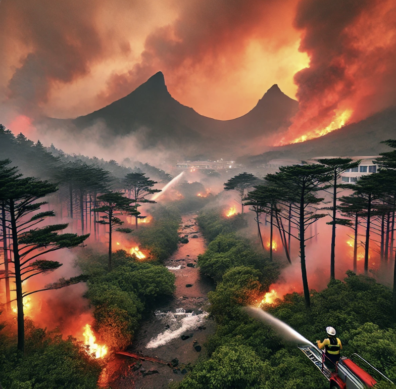제주도 산불 가상 사진