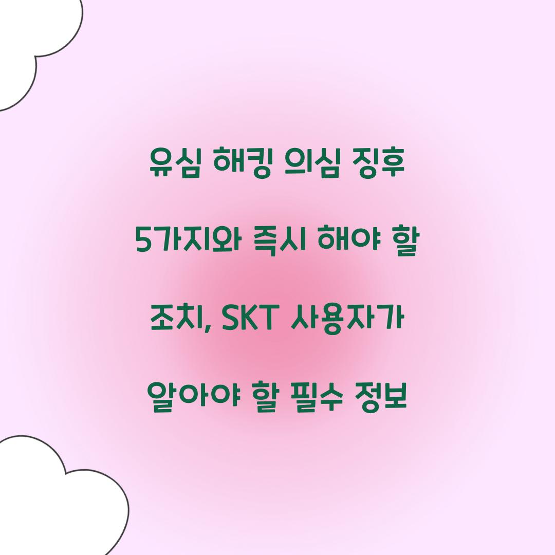 유심 해킹 의심 징후 5가지와 즉시 해야 할 조치