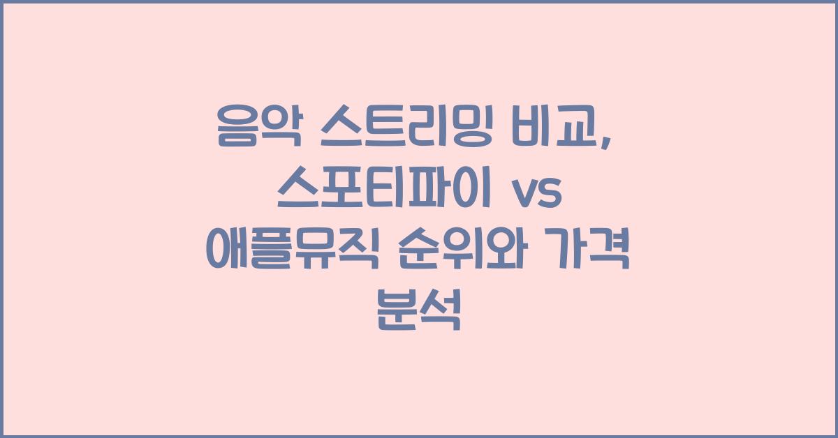 음악 스트리밍 비교
