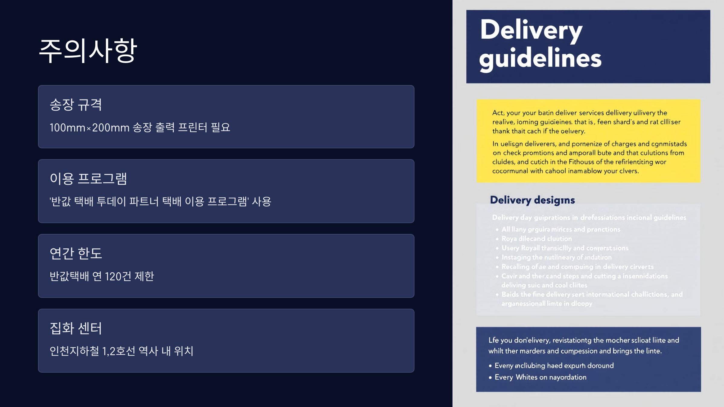 송장 규격