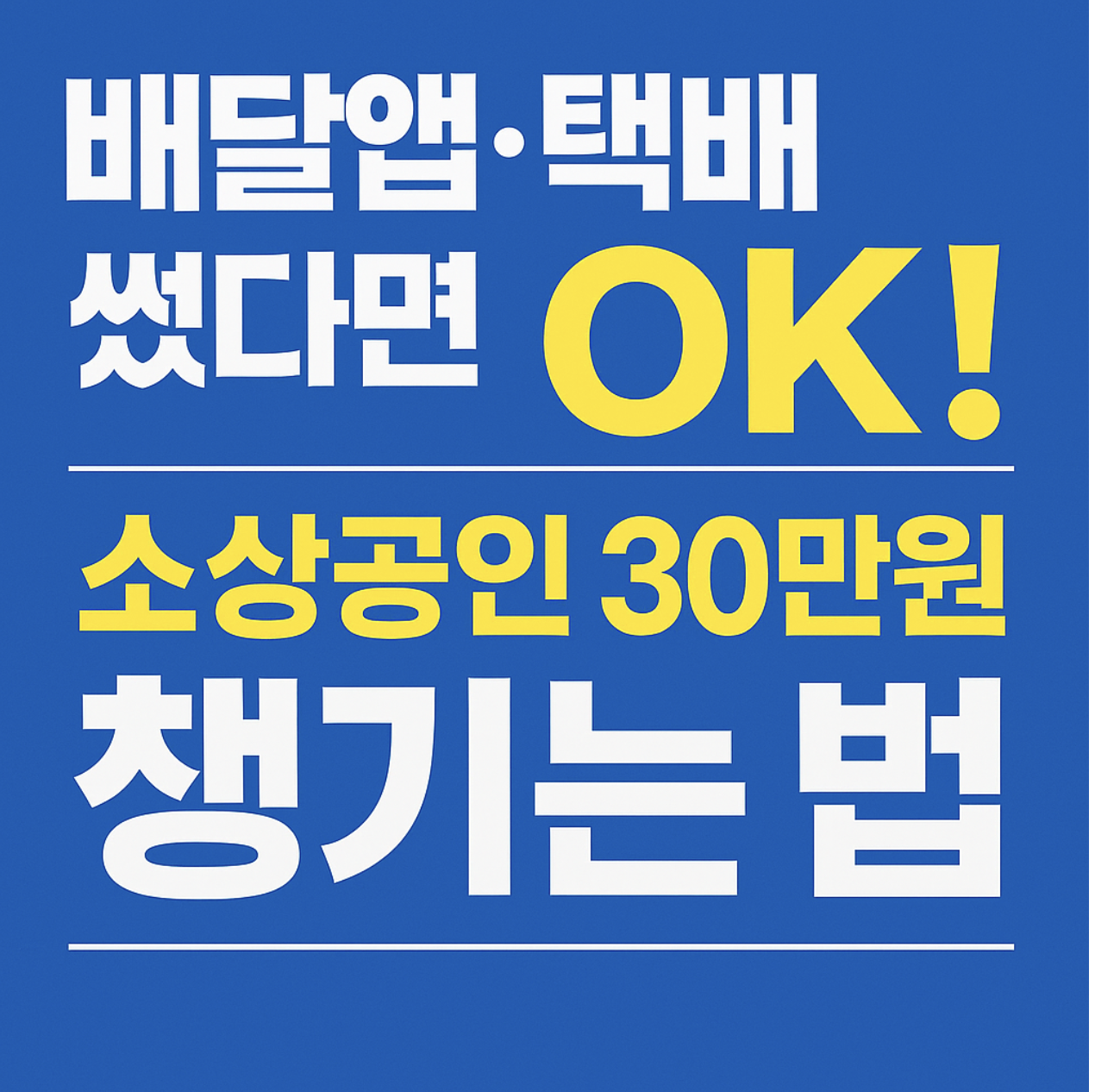 2025년 소상공인을 위한 배달&middot;택배비 최대 30만원 지원! 신청 조건부터 방법, 증빙자료까지 한 번에 정리한 실전 가이드. 배달앱만 써도 OK! 놓치면 손해인 정부지원금, 지금 확인하세요.
