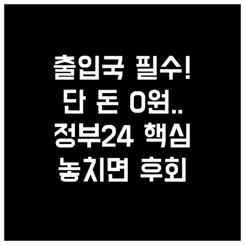 출입국 기록 조회 증명서 정부24에서..