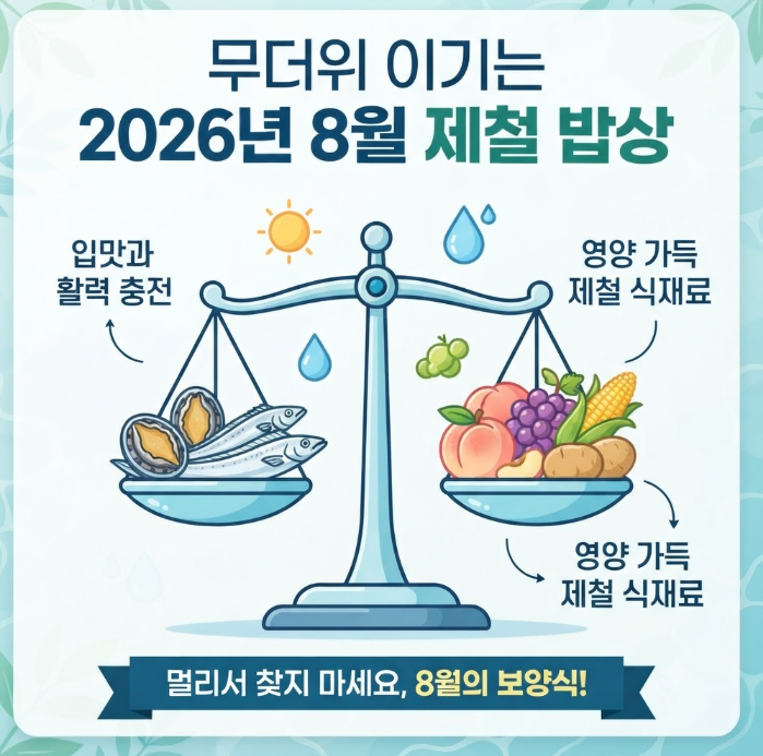 2026년 8월 제철 음식 추천