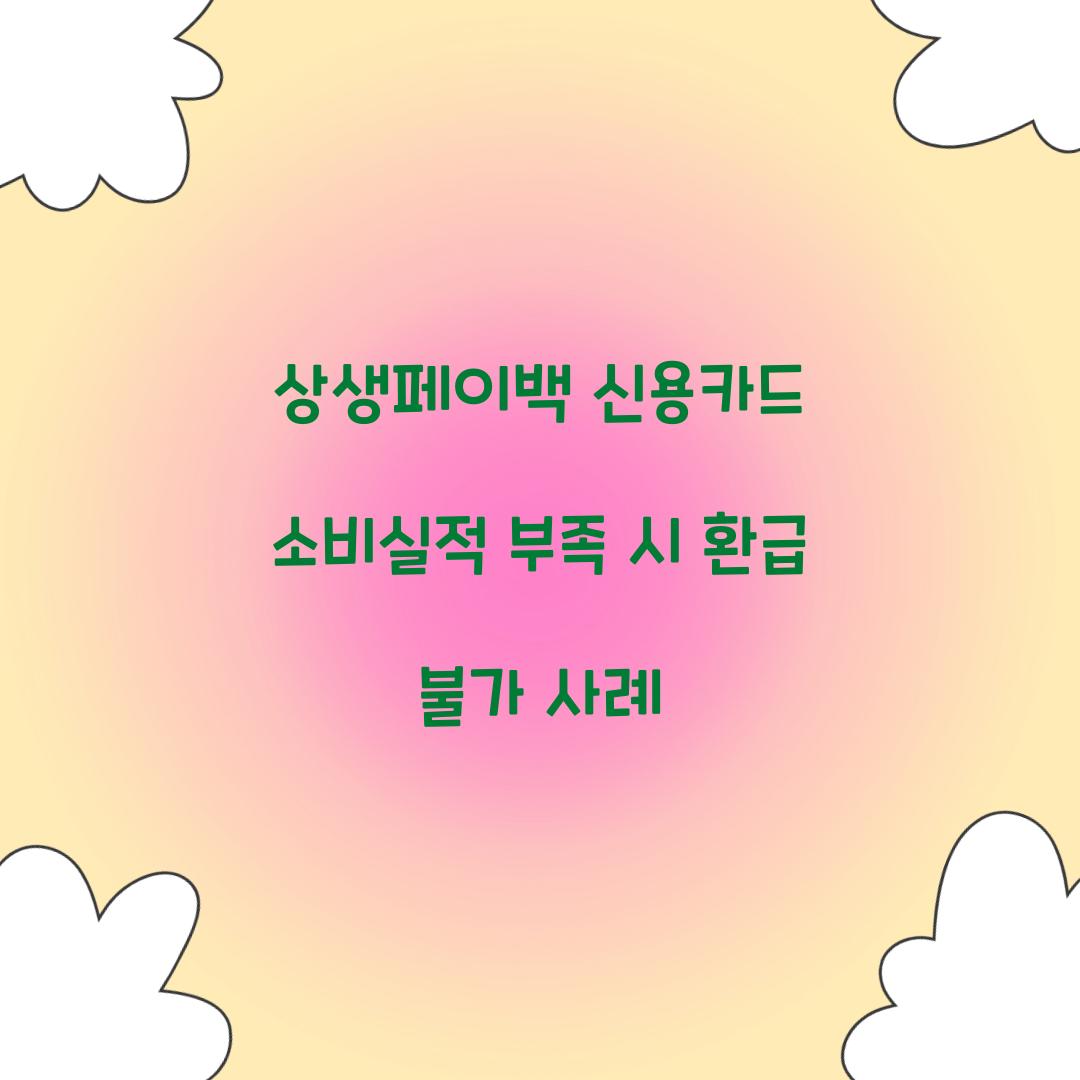 상생페이백 신용카드 소비실적 부족 시 환급 불가 사례