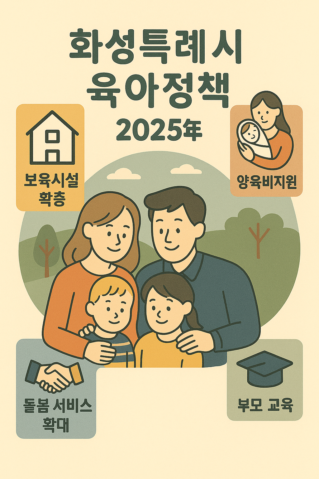 2025 화성특례시 육아정책 포스터