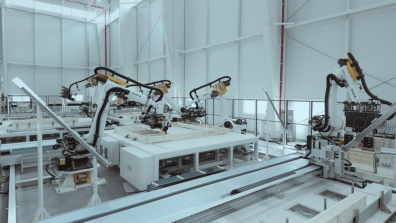 로봇이 집을 짓는 이미지