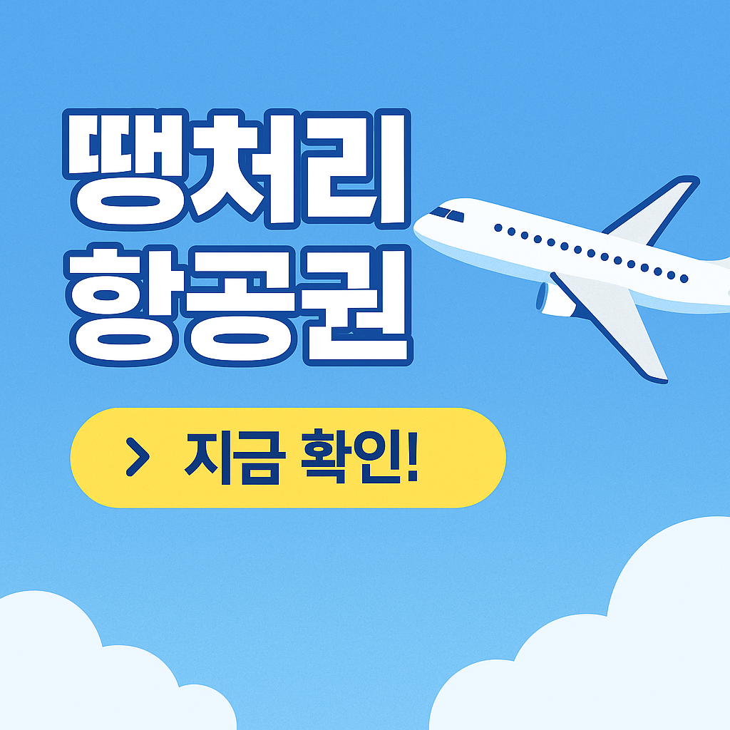 땡처리 항공권 예매 꿀팁
