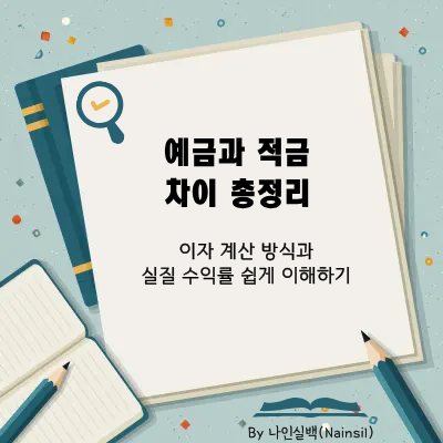 예금과 적금 차이 총정리