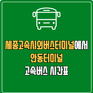 세종고속시외버스터미널에서 안동터미널 고속버스 시간표 요금 예매