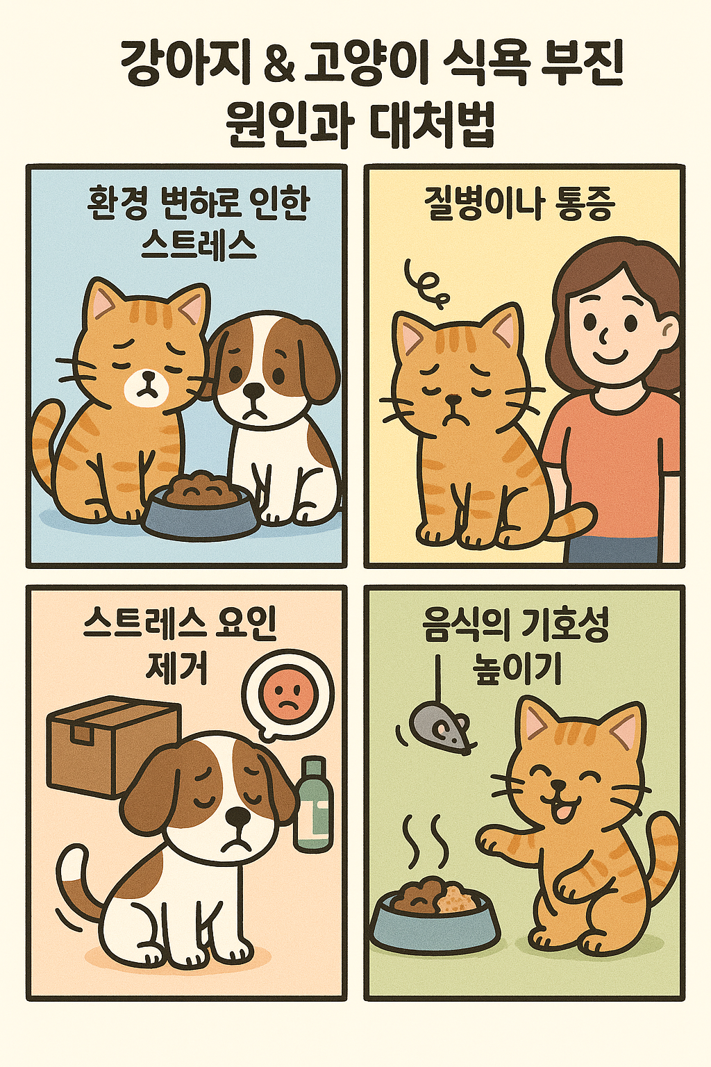 강아지 고양이 식욕부진 대처법
