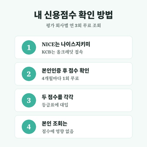신용점수 등급표 활용을 위한 나이스지키미·올크레딧 신용점수 확인 방법 4단계
