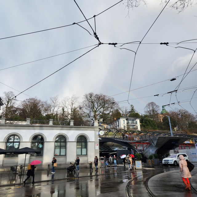 취리히에서 비 온후 날씨 - 무지개