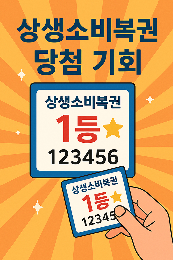 상생소비복권 당첨 기회를 표현하는 이미지