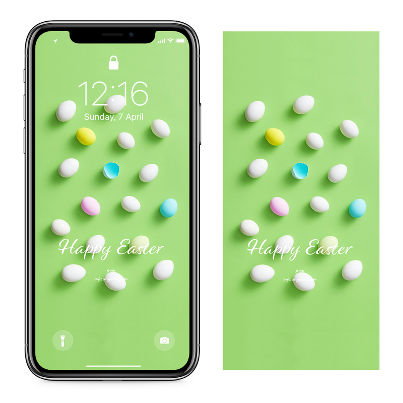 03 파스텔톤 계란 연두색배경 C - Happy Easter 부활절계란배경화면