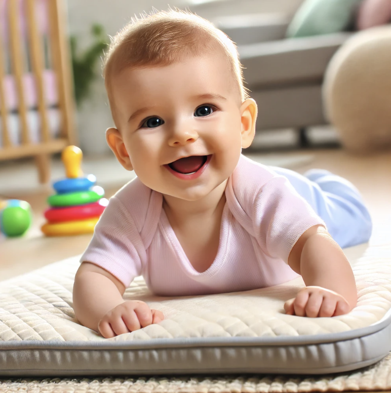 뒤집기 하려는 아기 이미지