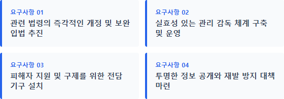 코로나19를 포함한 모든 감염병 위기 청원 4가지 핵심 요구 내용