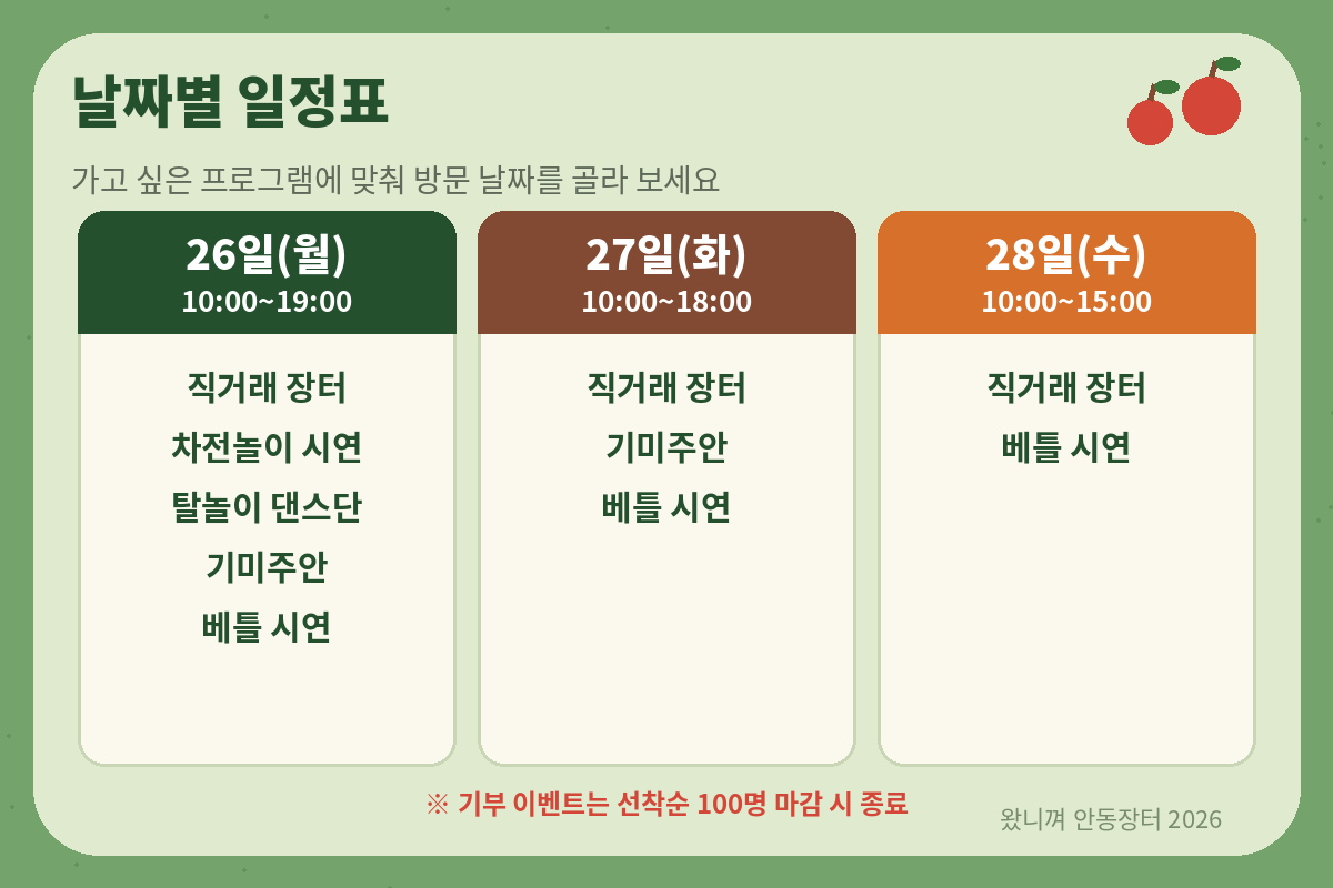 2026 왔니껴 안동장터 서울광장