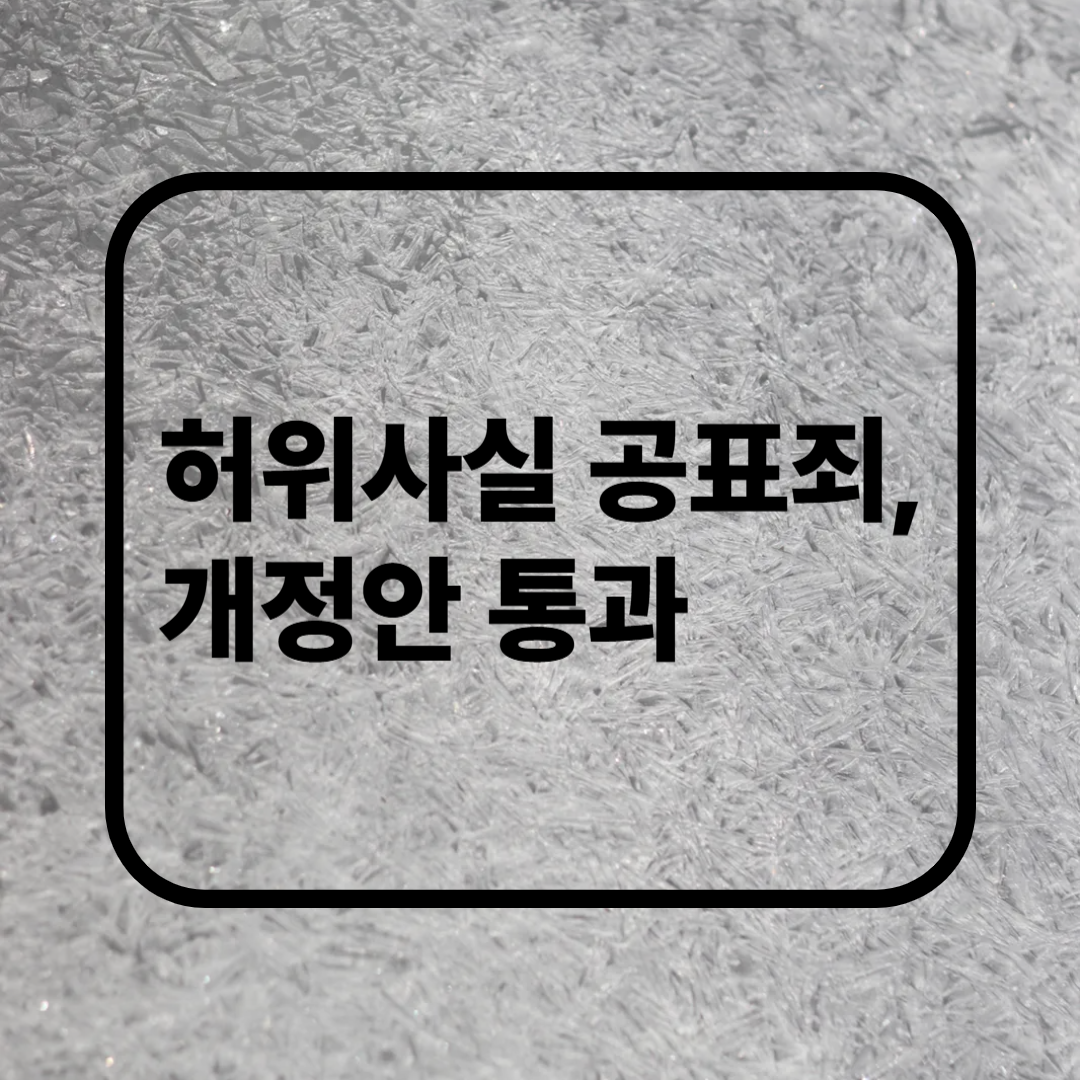 허위사실 공표죄, 개정안 통과