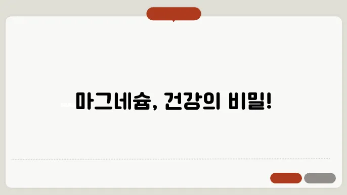 마그네슘의 효능