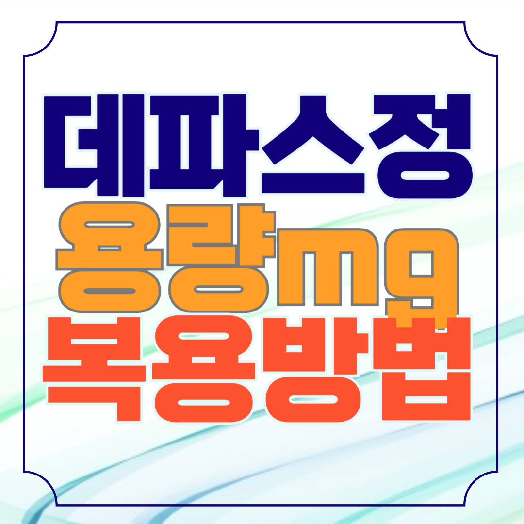 데파스정 복용방법