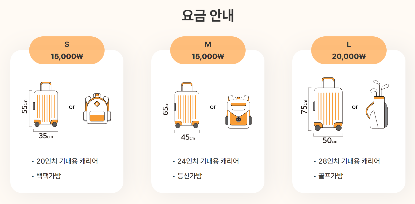 짐캐리 에어패스 이용요금 안내 사진입니다.