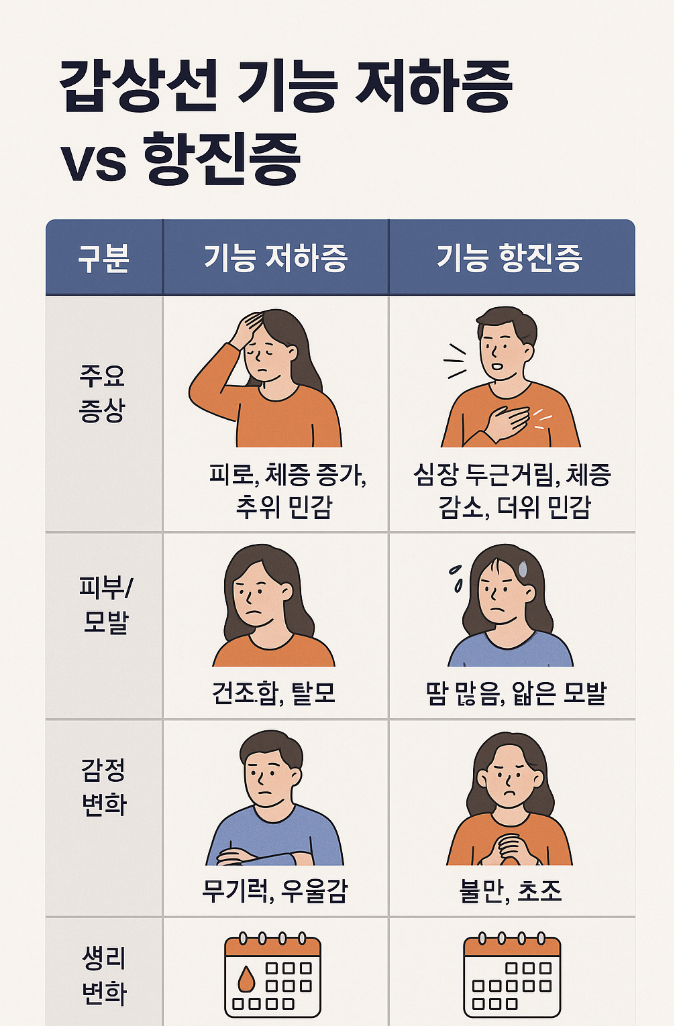 갑상선 기능 저하증/항징증 구분