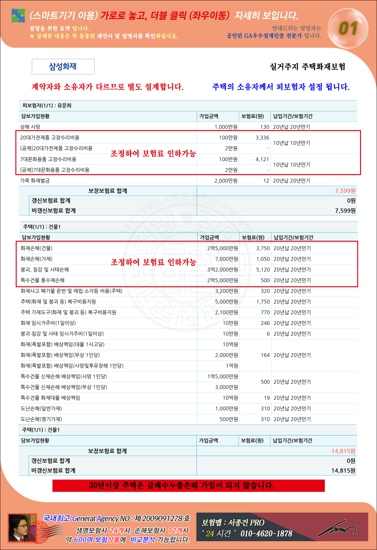실거주지주택화재보험
