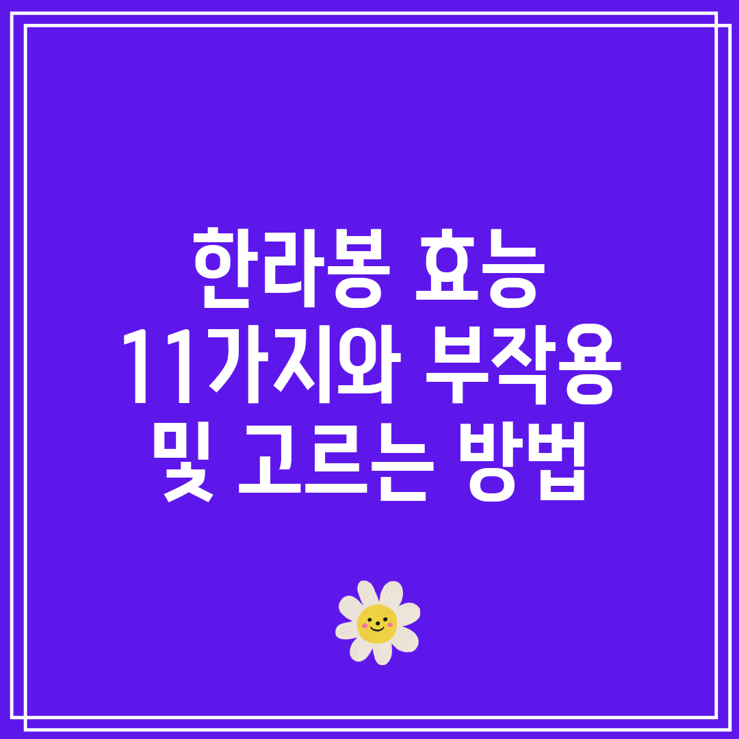 한라봉 효능 11가지와 부작용 및 고르는 방법