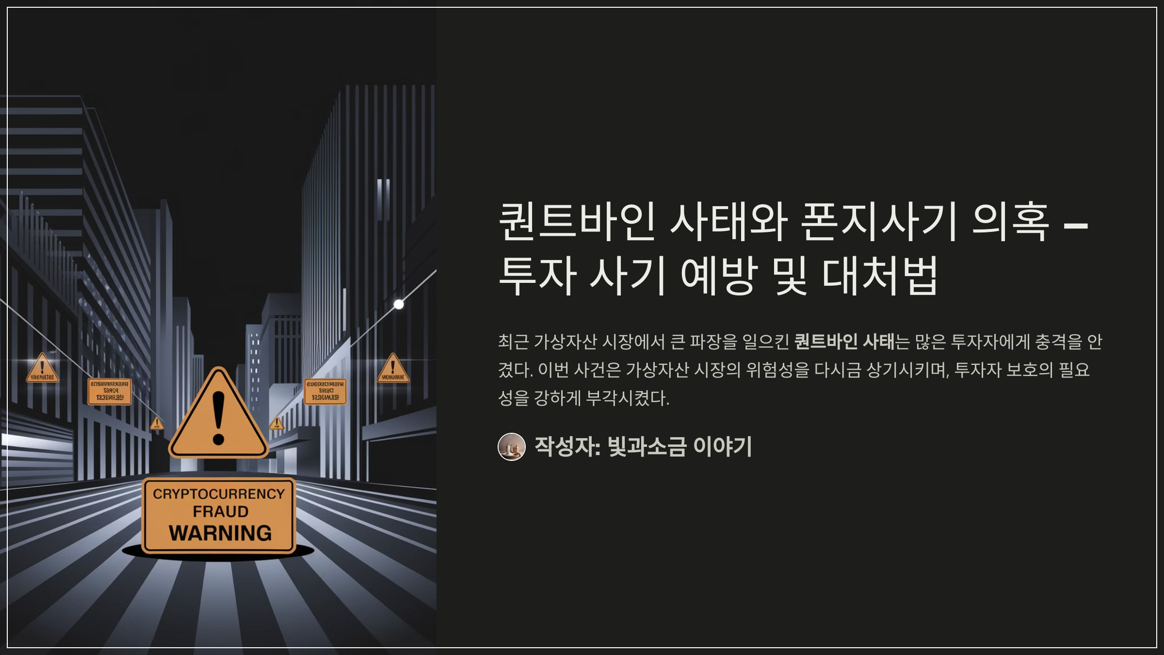 퀀트바인 사태와 폰지사기 의혹 – 투자 사기 예방 및 대처법