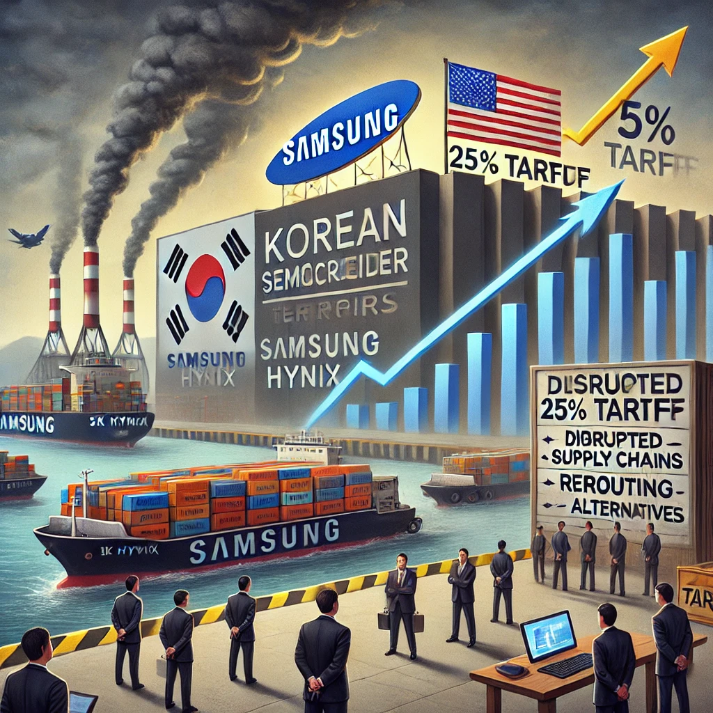 반도체 분야의 관세정책으로 인해 어려움을 겪고 있는 이미지