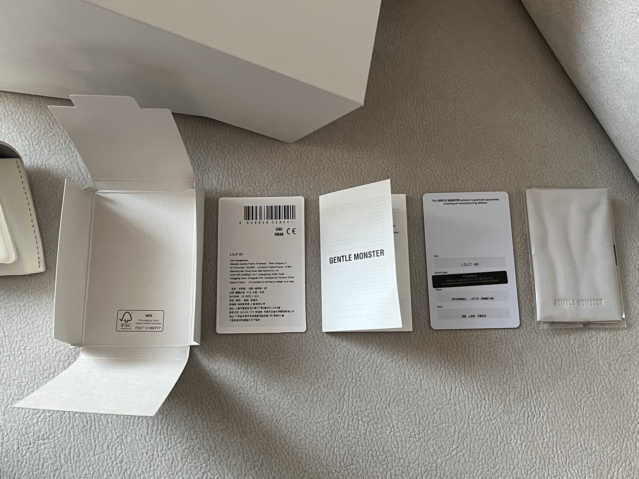 동탄-롯데배화점-젠틀몬스터-선글라스-인증서