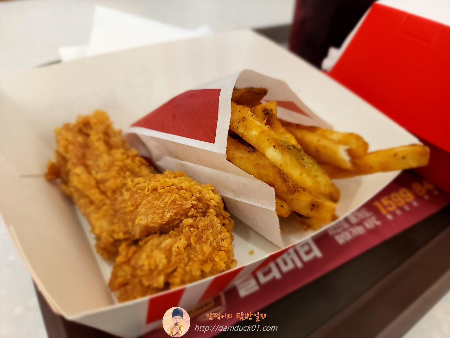케이준프라이(M)&#44; 블랙라벨치킨 1조각