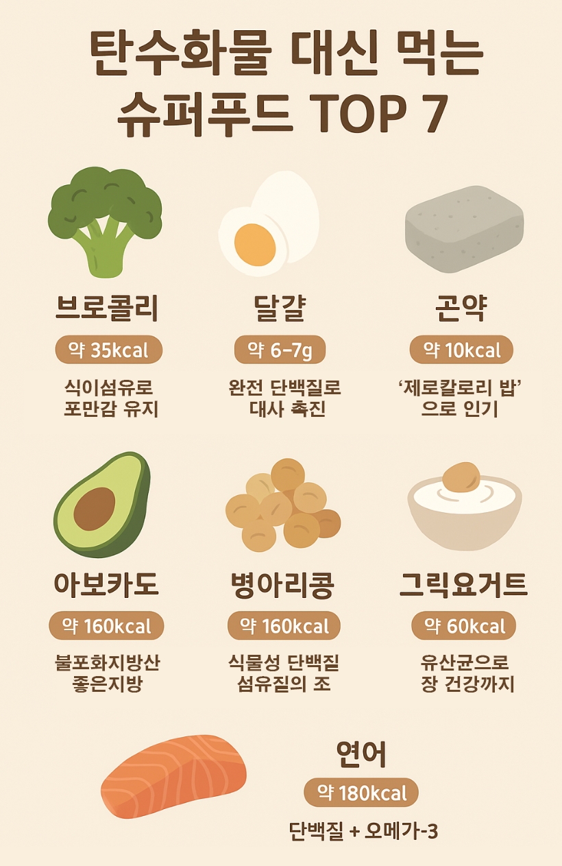 탄수화물 대신 먹을 수 있는 슈퍼푸드