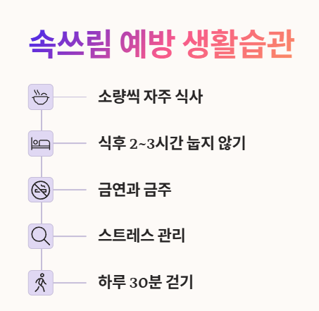 속쓰림 예방 생활습관