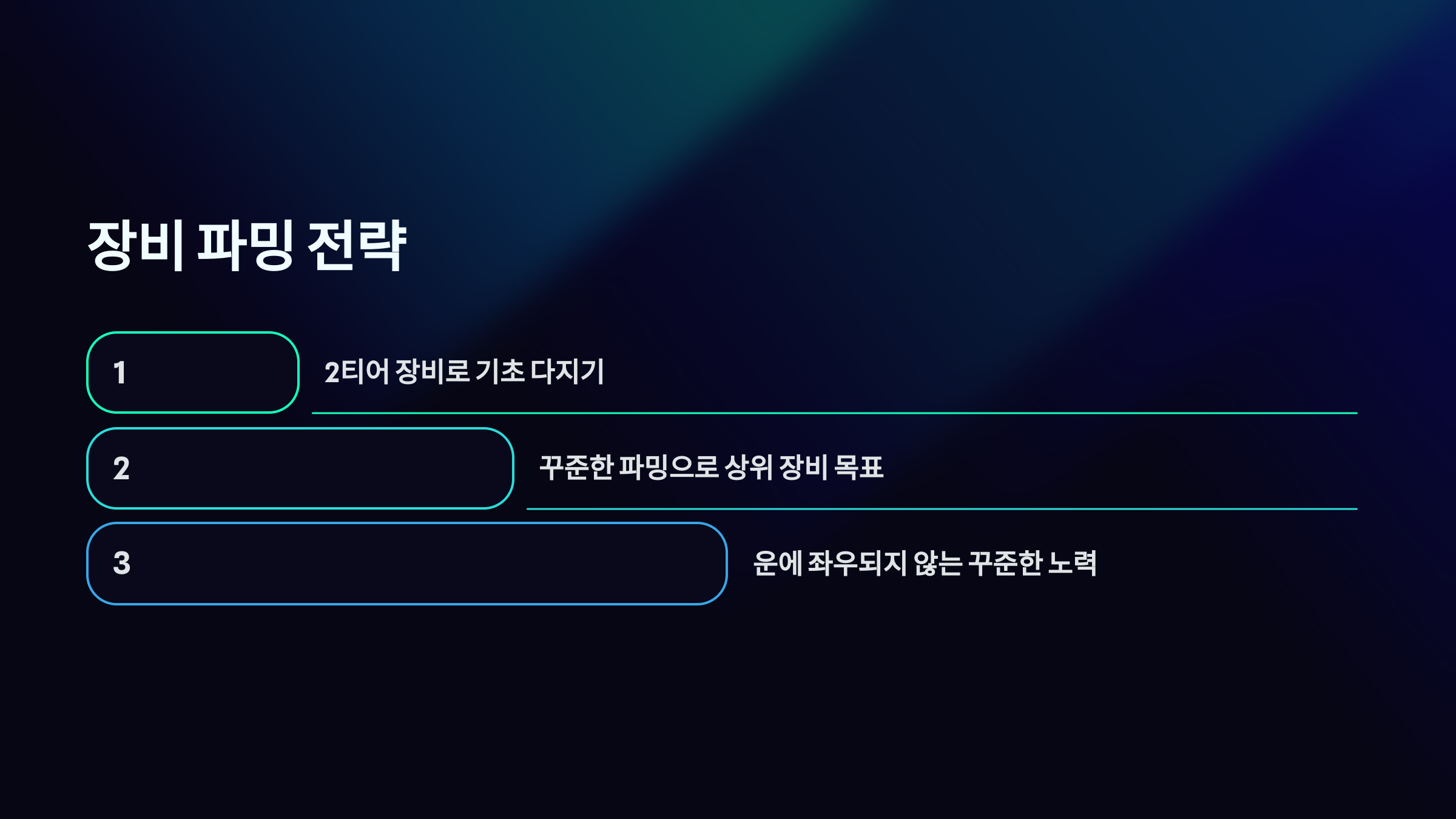 장비 파밍 전략