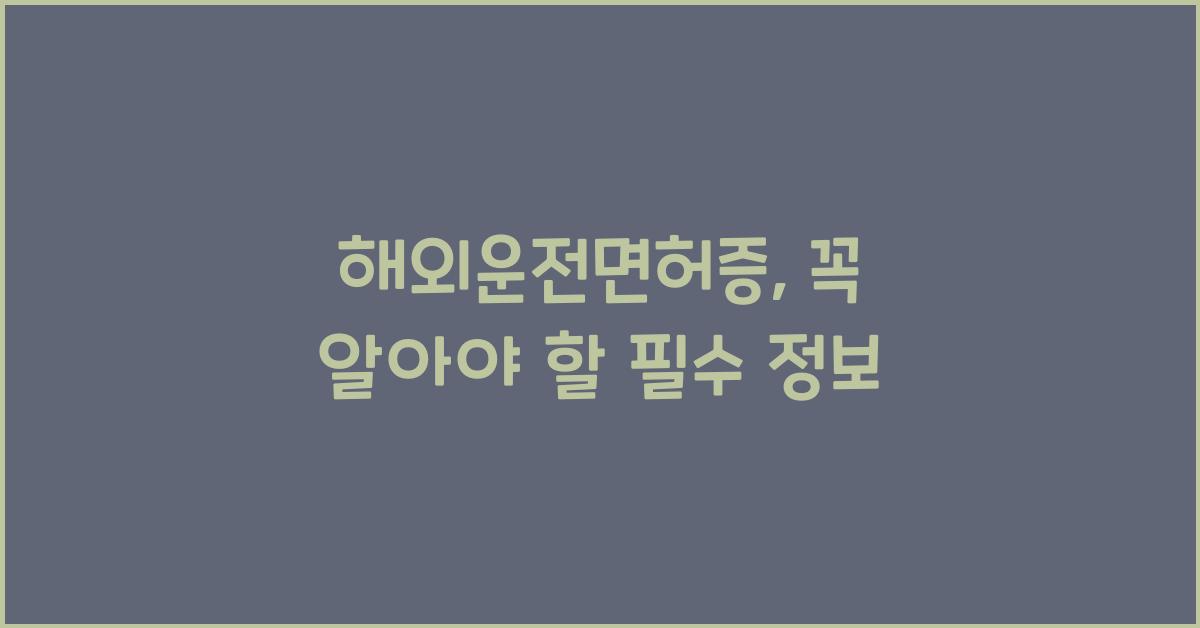 해외운전면허증