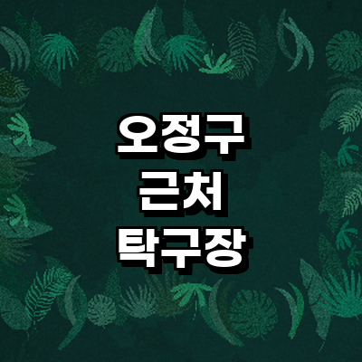 부천 오정구 탁구장